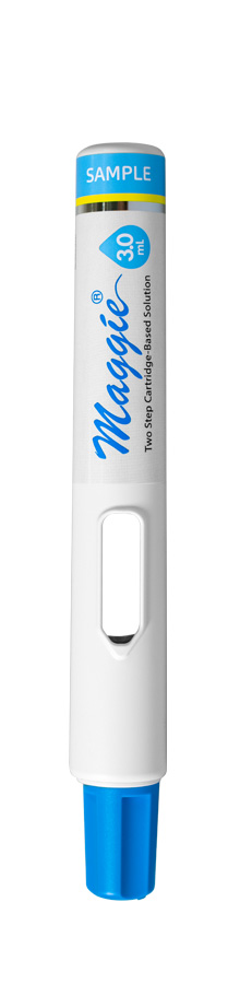 Image of Maggie® cartridge-based autoinjector that accommodates up to 3 mL fill volumes built with SHL Medical’s Needle Isolation Technology (NIT®)