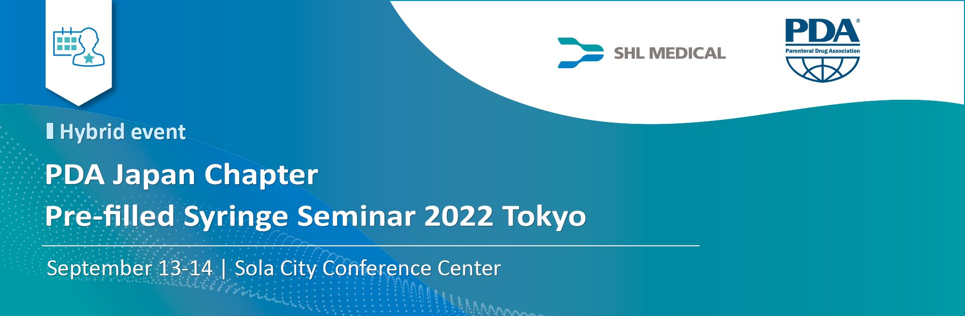 Banner of event participation announcement by SHL Medical titled “SHL Medical to speak and exhibit at PFSS Tokyo 2022”
